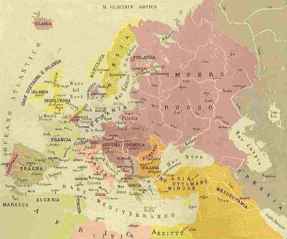 Carta dell'Europa nel 1914