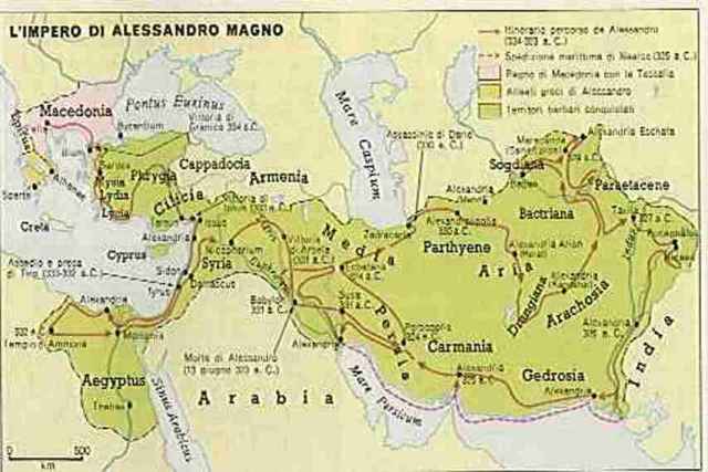 Carta dell' Impero di Alessandro Magno