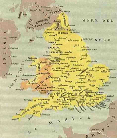 Carta dell' Inghilterra nel 1492