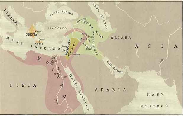 Carta del Medio Oriente al 1000 a.C.